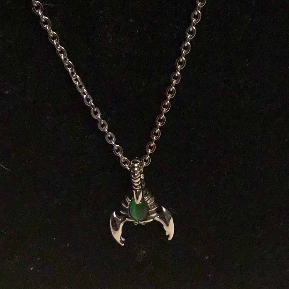 MENS SCORPION SILVER NECKLACE 18”